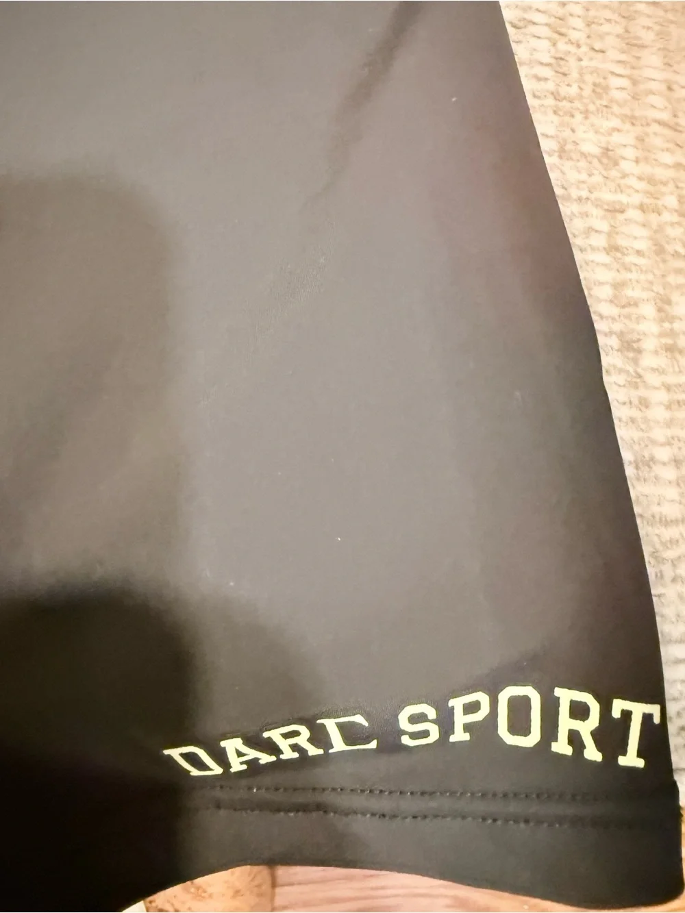 Darc Sport Men's Black Athletic Shorts with Cream Geometric Panel